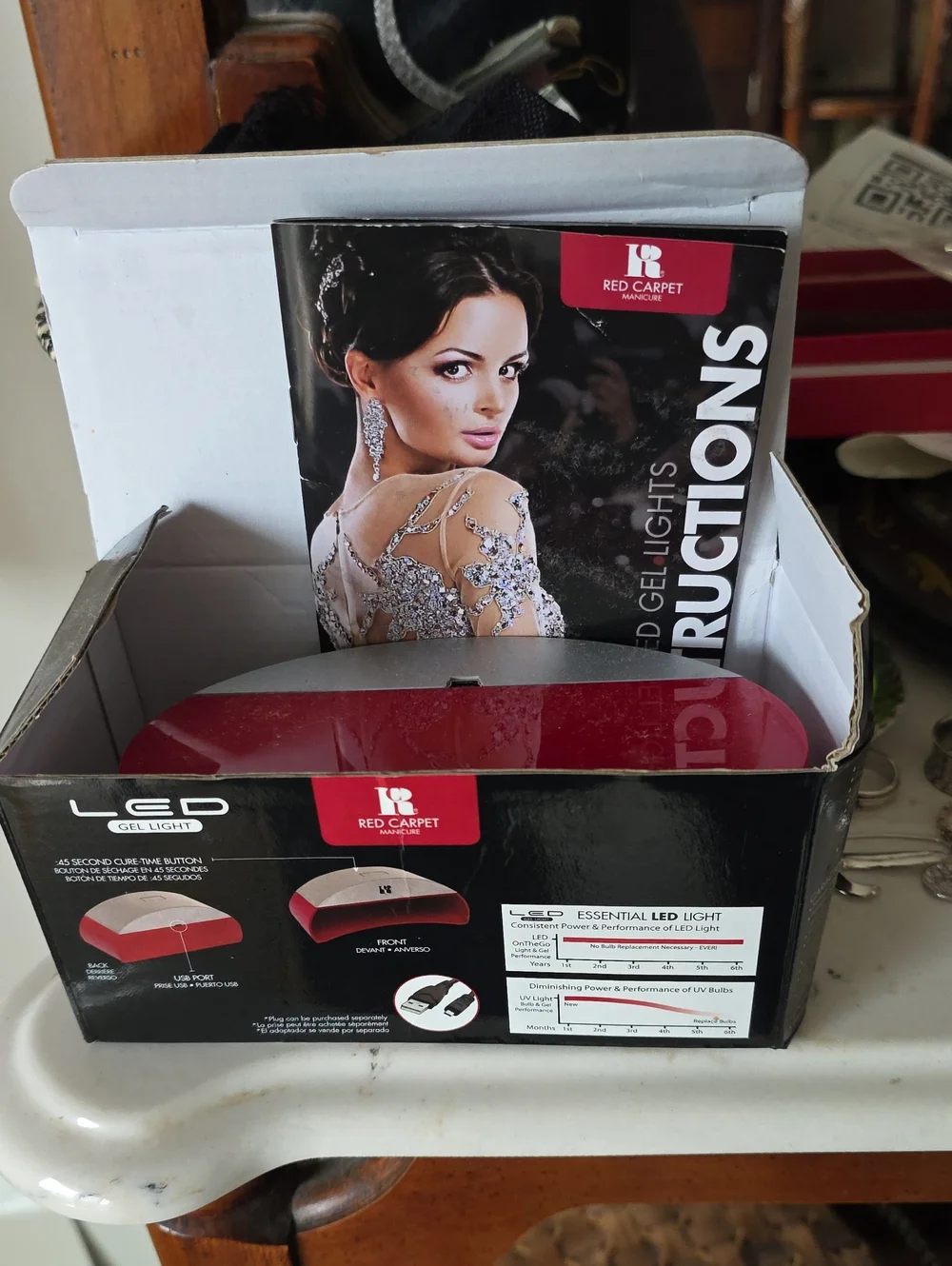Boxed Red LED Gel Curing Light
